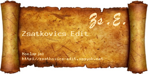 Zsatkovics Edit névjegykártya